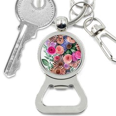 Boho Botanical Flowers Bottle Opener Key Chain by GardenOfOphir