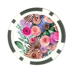 Boho Botanical Flowers Poker Chip Card Guard by GardenOfOphir