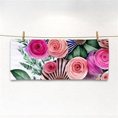 Boho Botanical Flowers Hand Towel by GardenOfOphir