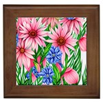 Exotic Tropical Flowers Framed Tile Front