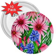 Exotic Tropical Flowers 3  Buttons (10 Pack)  by GardenOfOphir