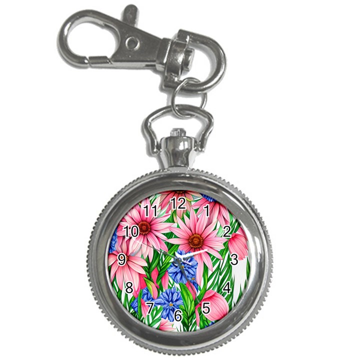 Exotic Tropical Flowers Key Chain Watches