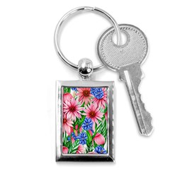 Exotic Tropical Flowers Key Chain (rectangle) by GardenOfOphir