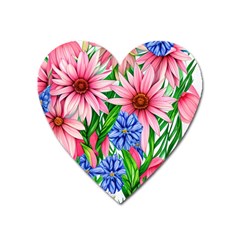 Exotic Tropical Flowers Heart Magnet by GardenOfOphir