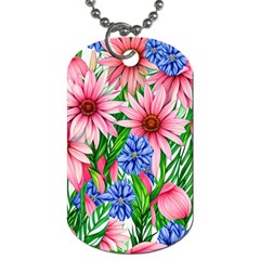 Exotic Tropical Flowers Dog Tag (two Sides) by GardenOfOphir