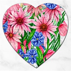 Exotic Tropical Flowers Jigsaw Puzzle (heart) by GardenOfOphir