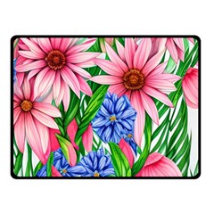 Exotic Tropical Flowers One Side Fleece Blanket (small) by GardenOfOphir