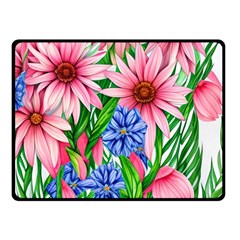 Exotic Tropical Flowers Fleece Blanket (small) by GardenOfOphir