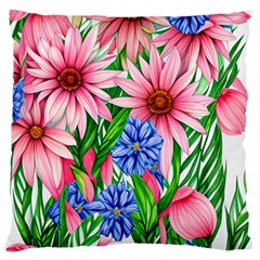 Exotic Tropical Flowers Standard Premium Plush Fleece Cushion Case (one Side) by GardenOfOphir