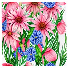 Exotic Tropical Flowers Wooden Puzzle Square by GardenOfOphir