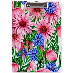 Exotic Tropical Flowers A4 Acrylic Clipboard by GardenOfOphir