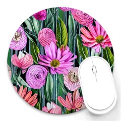 Floral Watercolor Round Mousepad by GardenOfOphir