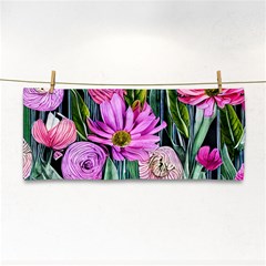 Floral Watercolor Hand Towel by GardenOfOphir