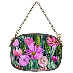 Floral Watercolor Chain Purse (one Side) by GardenOfOphir