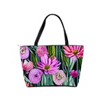 Floral Watercolor Classic Shoulder Handbag Back