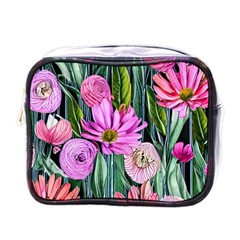 Floral Watercolor Mini Toiletries Bag (one Side) by GardenOfOphir