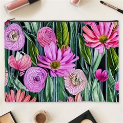 Floral Watercolor Cosmetic Bag (xxxl) by GardenOfOphir