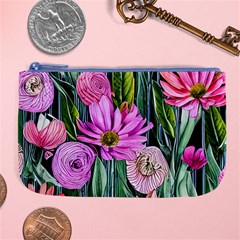 Floral Watercolor Large Coin Purse by GardenOfOphir