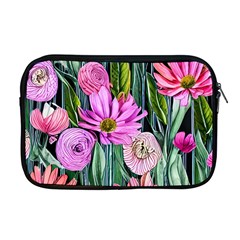 Floral Watercolor Apple Macbook Pro 17  Zipper Case by GardenOfOphir