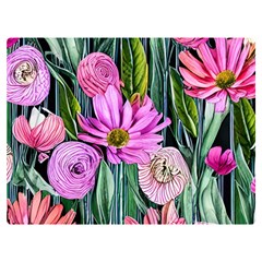 Floral Watercolor One Side Premium Plush Fleece Blanket (extra Small)