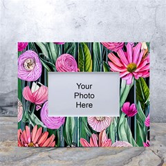 Floral Watercolor White Tabletop Photo Frame 4 x6 