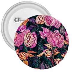 Retro Botanical Flowers 3  Buttons by GardenOfOphir