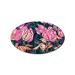 Retro Botanical Flowers Sticker Oval (100 Pack) by GardenOfOphir