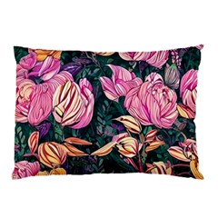 Retro Botanical Flowers Pillow Case by GardenOfOphir