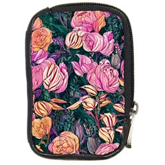 Retro Botanical Flowers Compact Camera Leather Case by GardenOfOphir