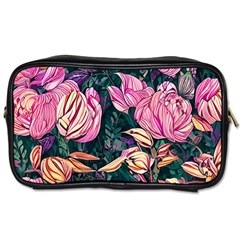 Retro Botanical Flowers Toiletries Bag (one Side) by GardenOfOphir