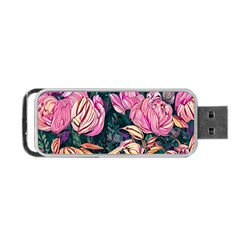 Retro Botanical Flowers Portable Usb Flash (two Sides) by GardenOfOphir