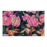 Retro Botanical Flowers Banner and Sign 5  x 3  Front