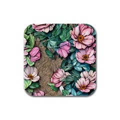 Cottagecore Aesthetics Rubber Square Coaster (4 Pack) by GardenOfOphir