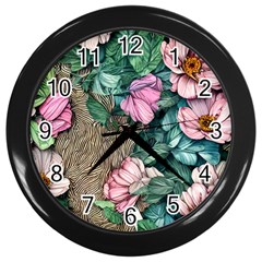 Cottagecore Aesthetics Wall Clock (black) by GardenOfOphir