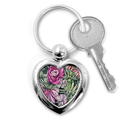 Summer Floral Key Chain (heart) by GardenOfOphir