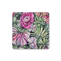 Summer Floral Square Magnet by GardenOfOphir