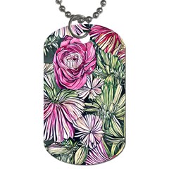 Summer Floral Dog Tag (one Side) by GardenOfOphir