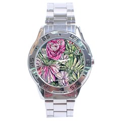 Summer Floral Stainless Steel Analogue Watch by GardenOfOphir