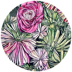 Summer Floral Wooden Puzzle Round by GardenOfOphir