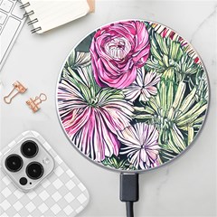 Summer Floral Wireless Fast Charger(white) by GardenOfOphir