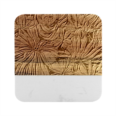 Summer Floral Marble Wood Coaster (square) by GardenOfOphir