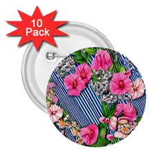 Vintage Botanical Flowers 2.25  Buttons (10 pack) 