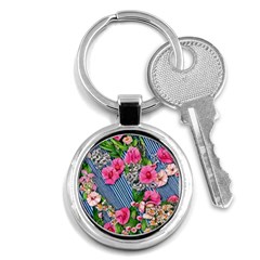 Vintage Botanical Flowers Key Chain (Round)