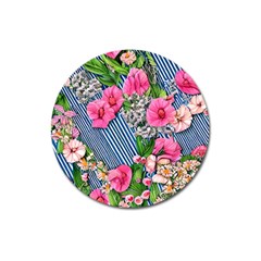 Vintage Botanical Flowers Magnet 3  (Round)