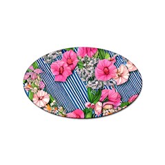 Vintage Botanical Flowers Sticker Oval (100 pack)