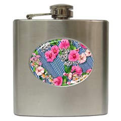 Vintage Botanical Flowers Hip Flask (6 oz)