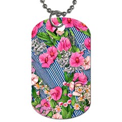 Vintage Botanical Flowers Dog Tag (Two Sides)