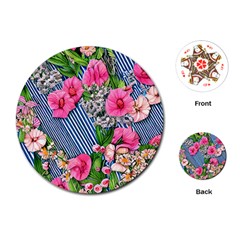 Vintage Botanical Flowers Playing Cards Single Design (Round)