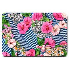 Vintage Botanical Flowers Large Doormat