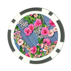 Vintage Botanical Flowers Poker Chip Card Guard